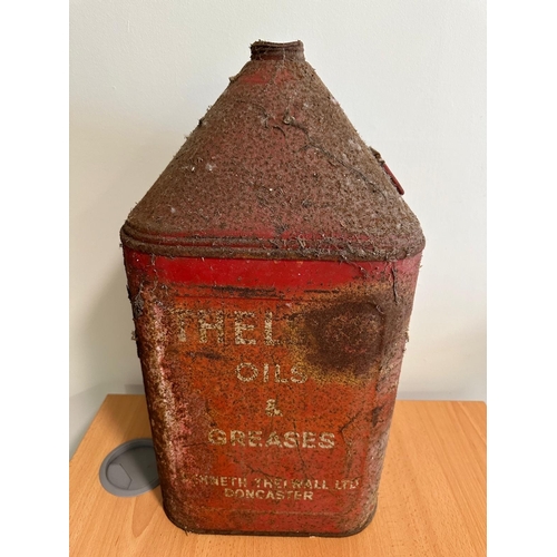 360 - A vintage large size 'Thelson Oils and Greases' can, approx. 20