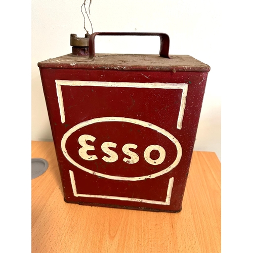 361 - A vintage Esso oil can (later over paint)