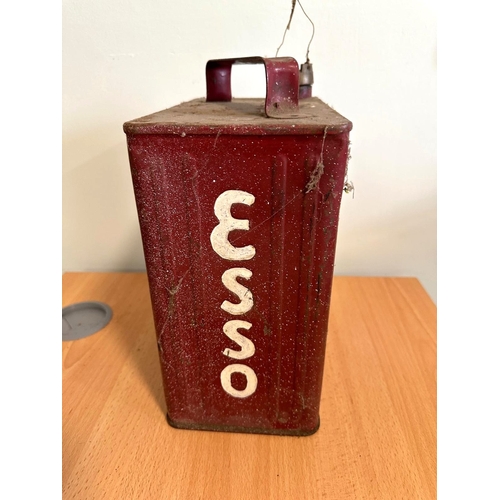 361 - A vintage Esso oil can (later over paint)