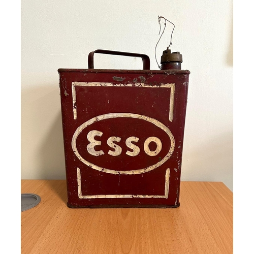 361 - A vintage Esso oil can (later over paint)