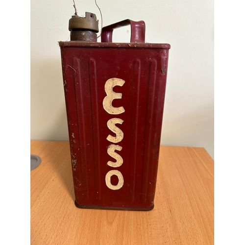 361 - A vintage Esso oil can (later over paint)