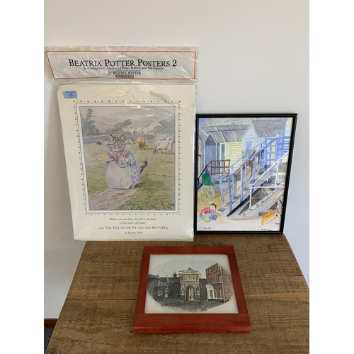 25 - Framed and glazed watercolour, 'Wells', signed J Richardson 11