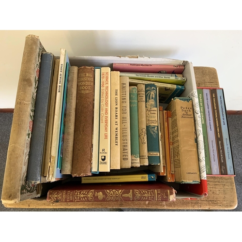 37 - Mixed vintage books including subjects on sewing, an Arthur Ransome American issue 'Peter Duck' 3rd ... 