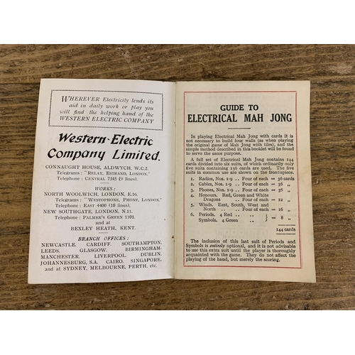 40 - A 1924 Western Electrical Company Limited 'Electrical Mah Jong' card game, a limited edition issue f... 