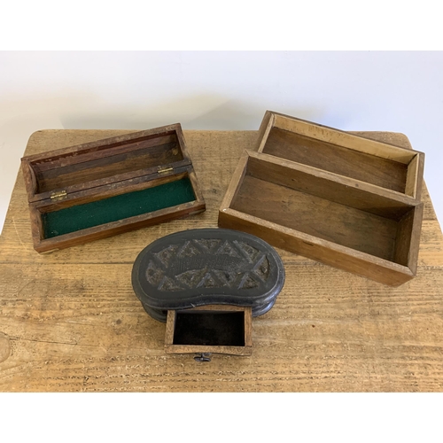 10 - A vintage Johnnie Walker copper advertising tray plus three wooden boxes