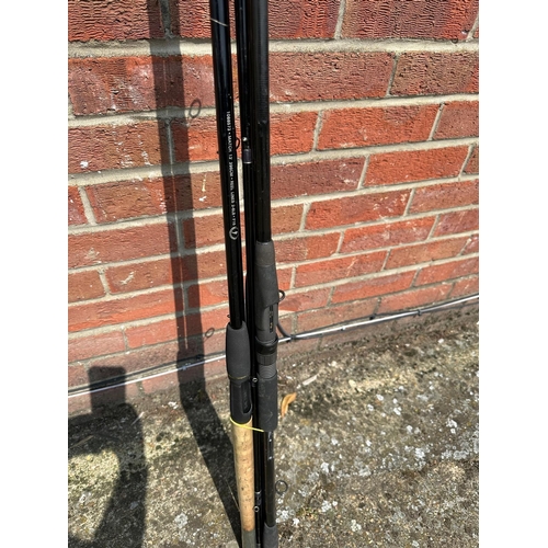 434 - Three fishing rods, a Harrison Advance, Abu Submission and Shakespeare Targa spinning rod