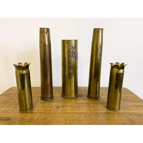 51 - A pair of WW2 era shell cases, 12 1/4