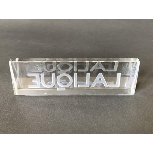 92 - A glass 'Lalique' advertising sign, 4 1/4