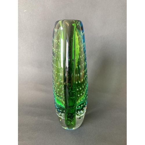 97 - Julien Macdonald glass vase with controlled bubble decoration, 8 1/4