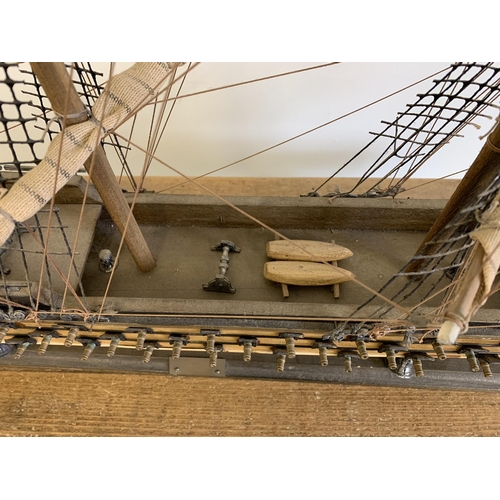 353 - A vintage scratch built model of 'HMS Temeraire 1805', fully rigged, approx. 39