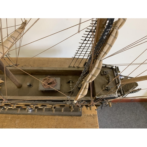 353 - A vintage scratch built model of 'HMS Temeraire 1805', fully rigged, approx. 39