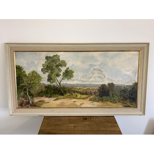 355 - Alfred Russell 1970, a very large oil on board of a rural scene ' A Summer Day', 46