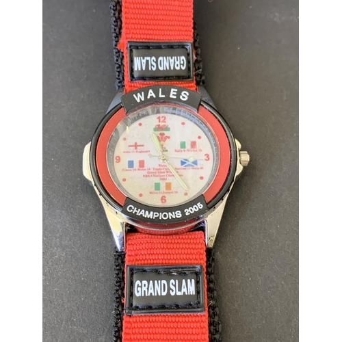 334 - A limited edition Wales triple crown Grand Slam Winners wristwatch, 2005