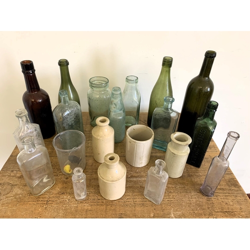 352 - A selection of vintage glass bottles including Steward & Patterson Gt Yarmouth, Whitbread London, Sh... 