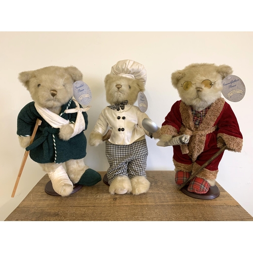 153 - Three 'Special Collectors Editions' teddy bears, Grandfathers, Chef and Invalid