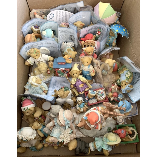 169 - Two boxes of loose Cherished Teddies in varying sizes, most with adoption certificates