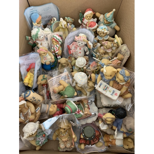 169 - Two boxes of loose Cherished Teddies in varying sizes, most with adoption certificates