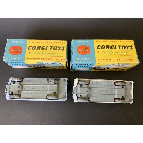 178 - Two boxed Corgi 1950's/60's Glidamatic vehicles, 424 Ford Zephyr estate car (playworn) and 419 Ford ... 