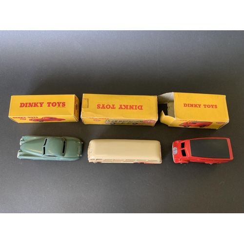 179 - Three boxed Dinky tin plate vehicles, No.260 Royal Mail van, 281 luxury coach and 157 Jaguar XK120 C... 