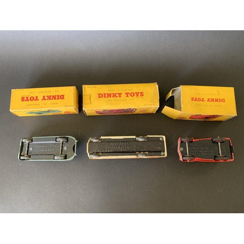 179 - Three boxed Dinky tin plate vehicles, No.260 Royal Mail van, 281 luxury coach and 157 Jaguar XK120 C... 