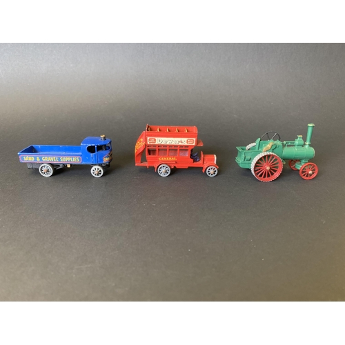 181 - Three vintage boxed Lesney 'Models of Yesteryear', No.1 Allchin traction engine, No.2 B type bus and... 