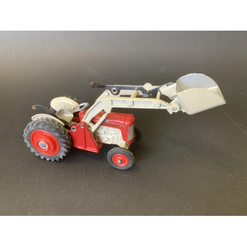 186 - A boxed Corgi Toys No.53 Massey-Ferguson 65 tractor with shovel (mild playwear and box with mild wea... 