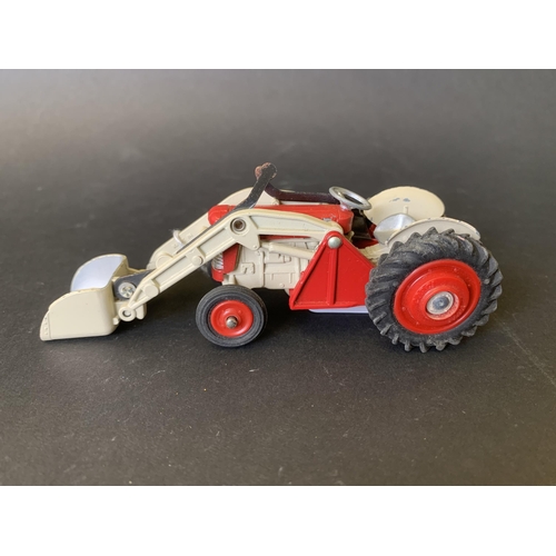 186 - A boxed Corgi Toys No.53 Massey-Ferguson 65 tractor with shovel (mild playwear and box with mild wea... 