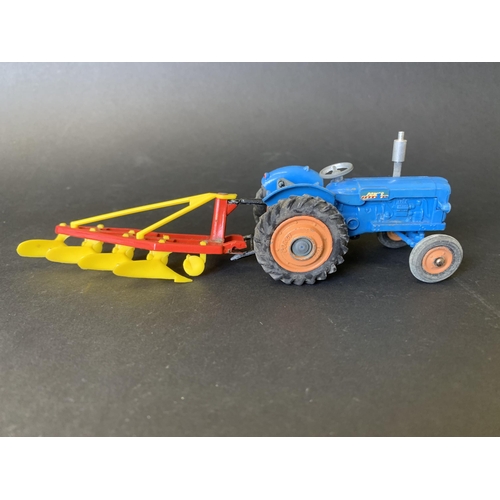 187 - A boxed Corgi Toys gift set No.18 Fordson Power Major tractor and four furrow plough (mild playwear ... 