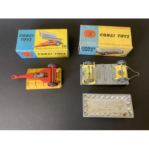 188 - Two boxed Corgi Toys vehicles, No.51 Massey-Ferguson 30 CWT trailer and No.101 platform trailer, thi... 