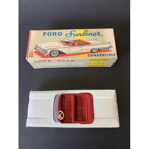 191 - An early 1960's boxed Lone Star 'Roadmasters' Ford Sunline convertible (mild playwear and front bump... 