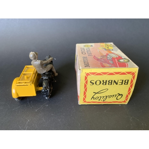 192 - A boxed 'Benbros Qualitoy' AA motorcycle patrol vehicle with rider (playworn, damage to handlebar on... 