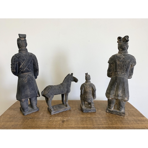 199 - Two Chinese terracotta warriors tourist figures, 14