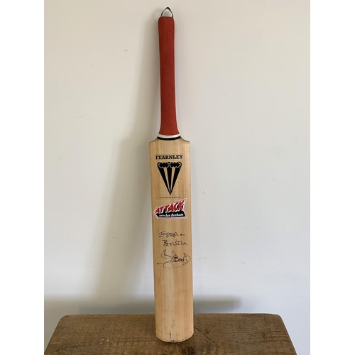 244 - A Fearnley 'Attack with Ian Botham' full size signed cricket bat 'To Stephen, Best Wishes, Beefy'