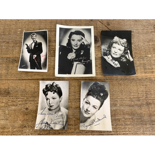 245 - Four autograph signed photographs of actors and music artists including Anna Neagle, Margaret Lockwo... 