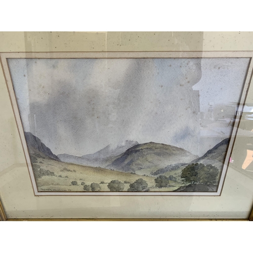 259 - Three framed and glazed watercolours of rural scenes, one signed David O.P.M. Harrison 1910-2004, 14... 