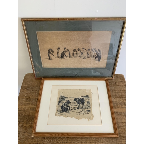 260 - Leonard Robert Brightwell (1889-1962), artist and illustration framed (glass as found), drypoint etc... 