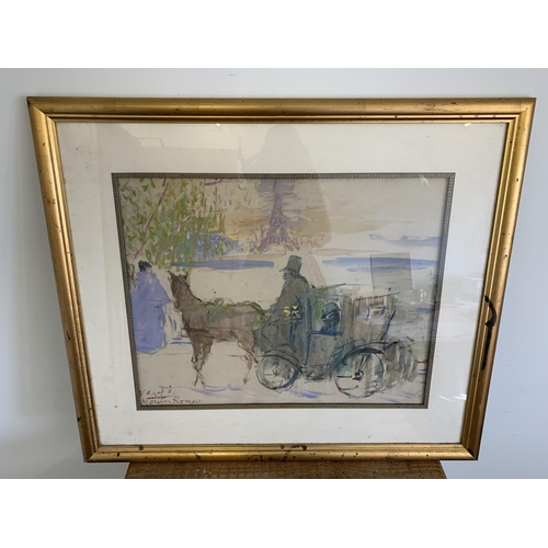 264 - Marcel Vertes (1895-1961), framed and glazed gouache. label on reverse 'Sketch for the Film 'Moulin ... 