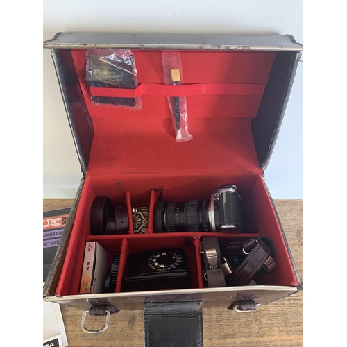 37 - A cased Pentax 'Me Super' camera with accessories (signs of use and wear, untested)