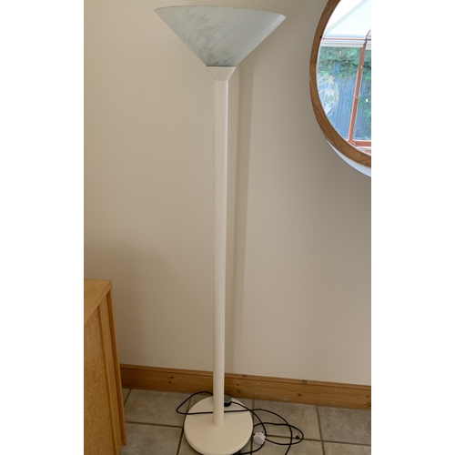 383 - A tall glass shade uplighter