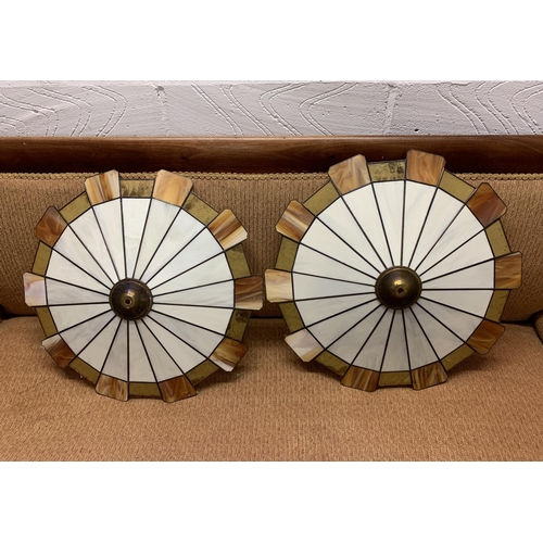 388 - A pair of Tiffany style ceiling light shades, 20 1/2