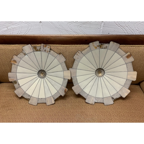 388 - A pair of Tiffany style ceiling light shades, 20 1/2