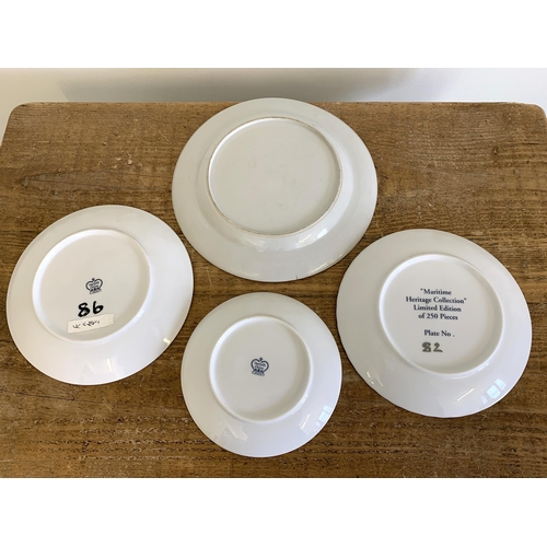 432 - An antique Chinese plate plus three Lowestoft collectors plates