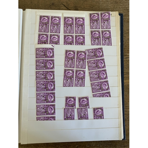 76 - Two albums of mid century world stamps, some as singles, many in part sheets