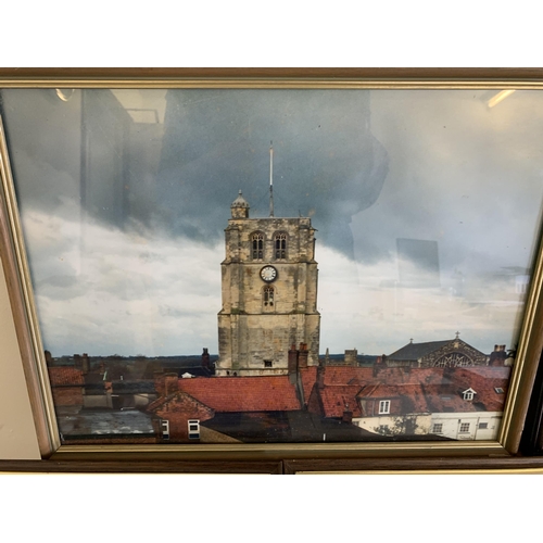 13 - A framed photograph of Beccles church plus five various sized signed Joe Crowfoot prints and two uns... 