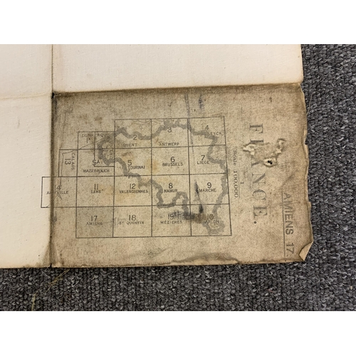 25 - WW1 era dated War Office 1915 map of Amiens printed paper linen backed, 35
