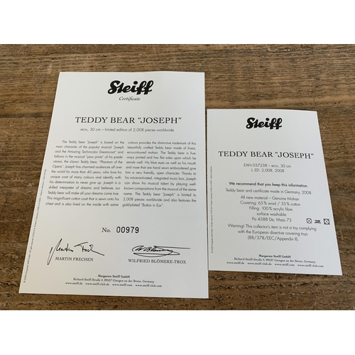 54 - A boxed musical Steiff teddy bear 'Joseph', limited edition No.00979/2008, with certificate and inst... 