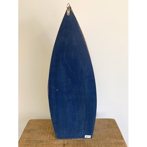 88 - A wooden boat shaped display stand, 30 3/4