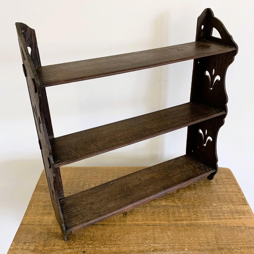 89 - A small set of antique wood display shelves, 21 1/2