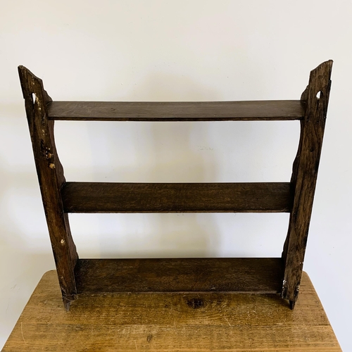 89 - A small set of antique wood display shelves, 21 1/2