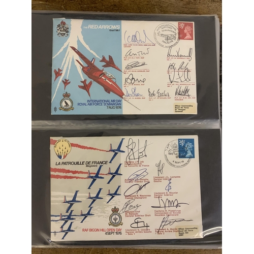 230 - Three filled folders of special signed RAF and military first day covers to include Red Arrows, spec... 